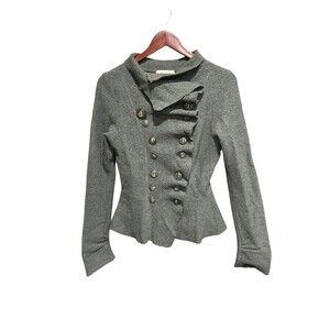 Gro Abrahamsson Jacket Women Wool Knit Collar Button Up EU Size 38 US 6 Designer